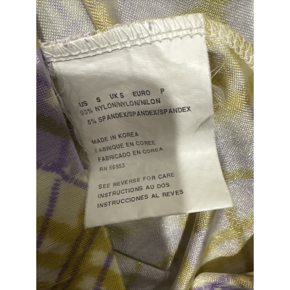 Maxi Nylon Skirt By outlander Purple Yellow Plaid Slinky Small‎ 28" Waist - Picture 5 of 7